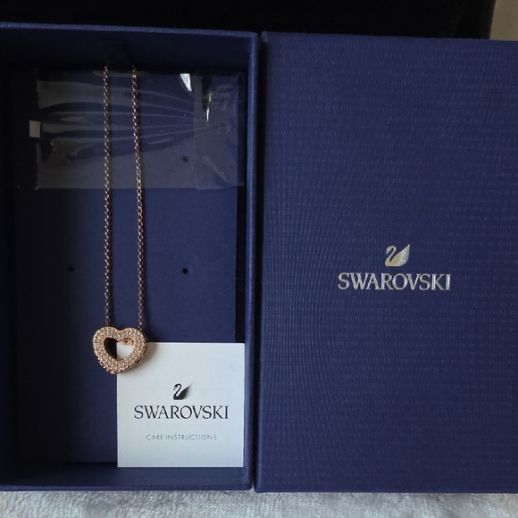 Swarovski Gold Heart Necklace with Silver Accents - Picture 7 of 7